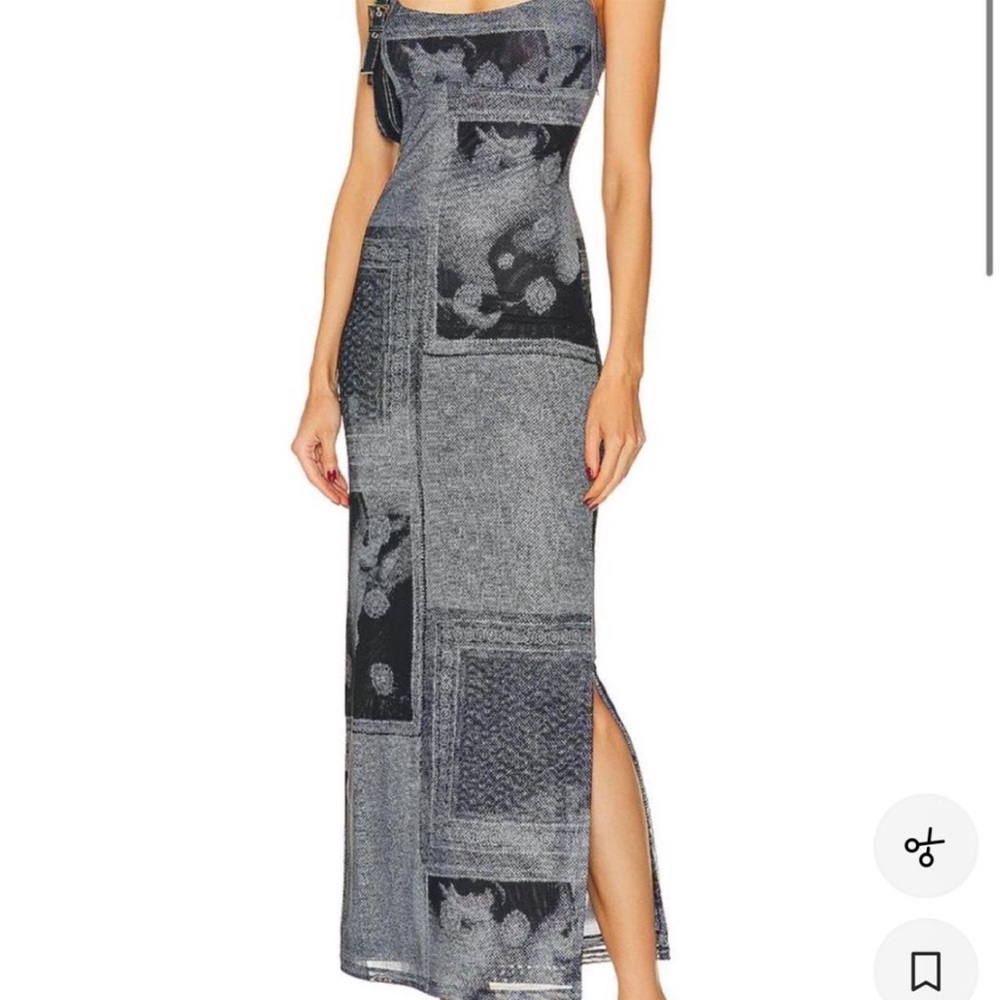 Miaou Thais Dress in Black & Grey
